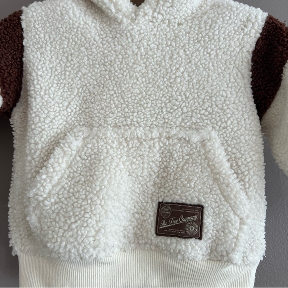 FRYE Hooded Sherpa Fleece Toddlers Fluffy Pullover Ivory Hoodie 12 Months - Picture 4 of 8